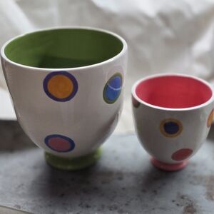 Vibrant Polka Dot Ceramic Planters
